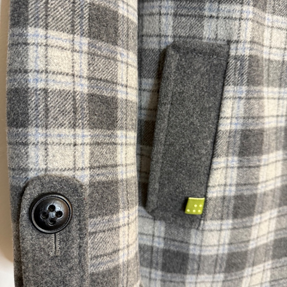 Soia & Kyo Grey Plaid Wool Coat - Size small - Picture 7 of 12